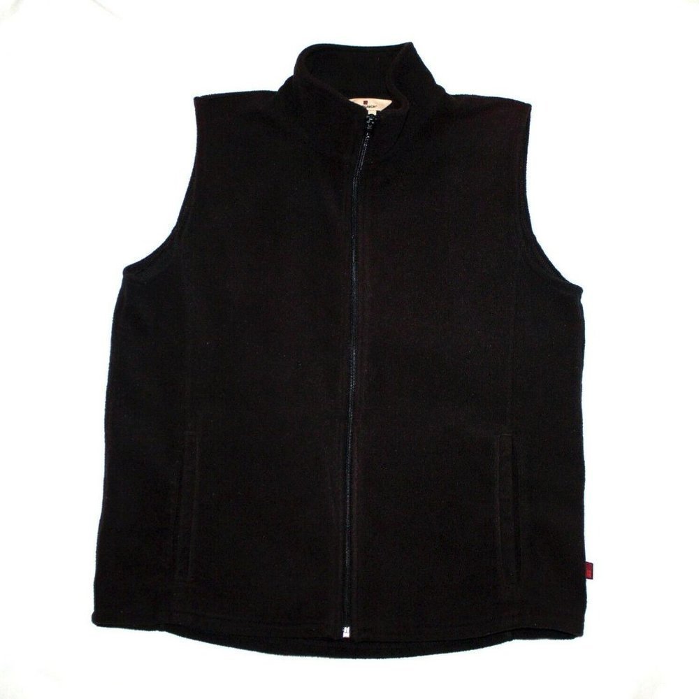 Woolrich Fleece Black Full Zip Vest Size Medium